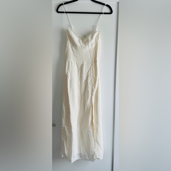 Reformation Juliette NEW Ivory Sweetheart Sleeveless Slit Midi Dress Size 6 - Picture 4 of 13
